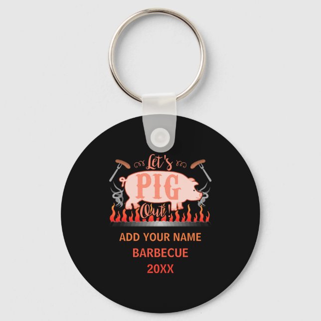 Barbecue Bbq Funny G Grill Competition  Keychain (Front)