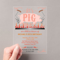Barbecue BBQ Funny Pig Summer Birthday Party