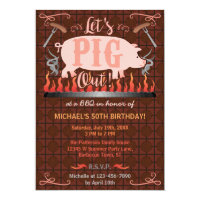 Barbecue BBQ Funny Pig Summer Birthday Party Card