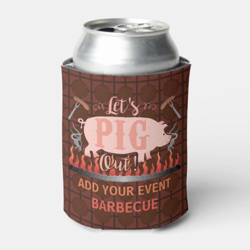 Barbecue BBQ Funny Pig Summer Grilling Custom Can Cooler