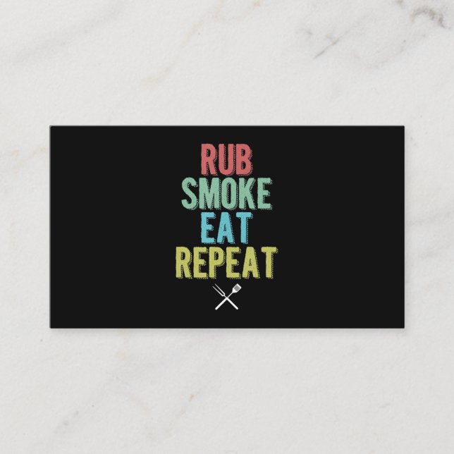 Barbecue BBQ Grill Master Grilling Meat Smoker Business Card (Front)