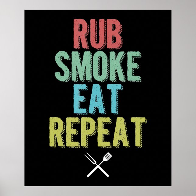 Barbecue BBQ Grill Master Grilling Meat Smoker Poster (Front)