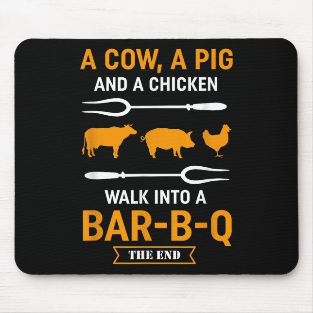 Barbecue Bbq Lover Joke Shirt - Funny Grill Master Mouse Pad (Front)