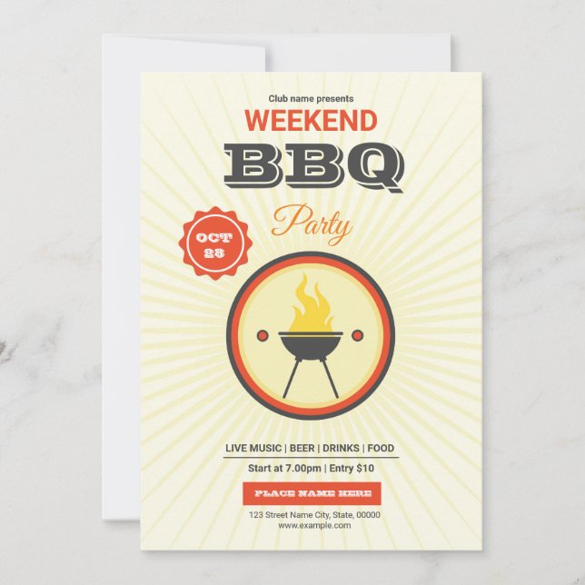 Barbecue / BBQ Party Flyer Invitation (Front)