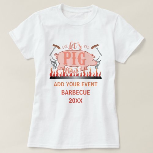 Barbecue BBQ Pig Funny Grill Contest Personalized T_Shirt