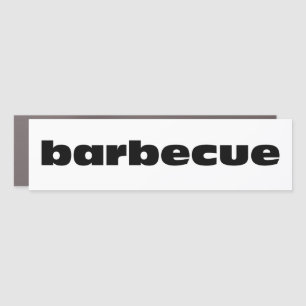 BARBECUE BBQ Text Car Magnet