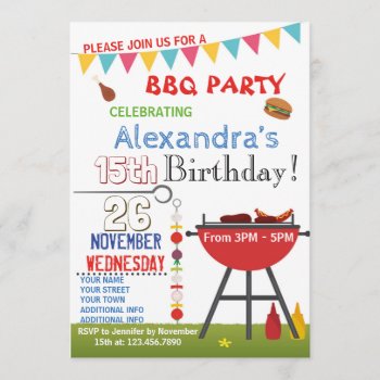 Barbecue Birthday Invitation For Snubody by NellysPrint at Zazzle