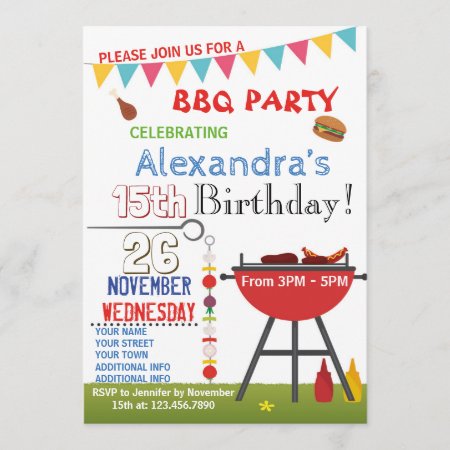 Barbecue Birthday Invitation For Snubody
