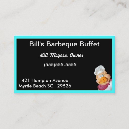 Customizable Barbecue Business Card