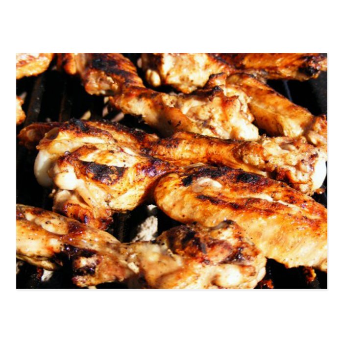 Barbecue Chicken Wings Card Post Card