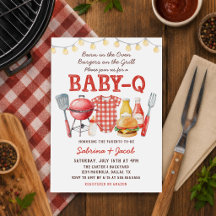 Barbecue Cookout Baby-Q Baby Shower Invitation