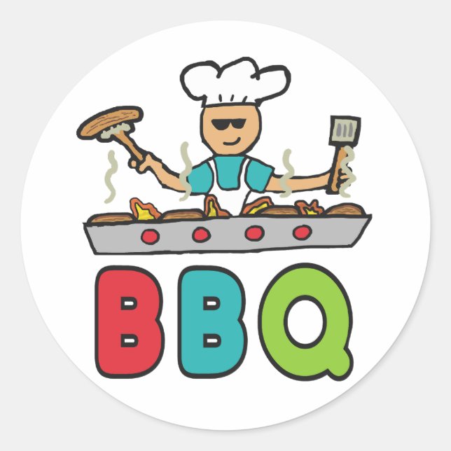 Barbecue Cookout BBQ Classic Round Sticker (Front)