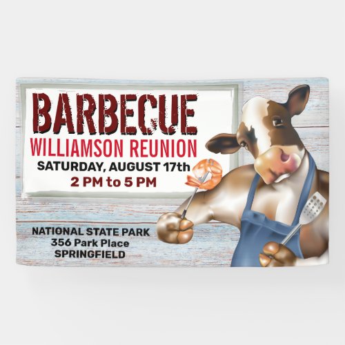 Barbecue Cookout Cow Grilling Shrimp Banner