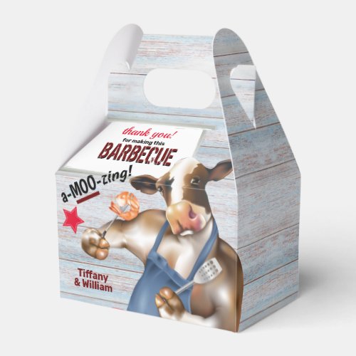 Barbecue Cookout Cow Grilling Shrimp Favor Boxes