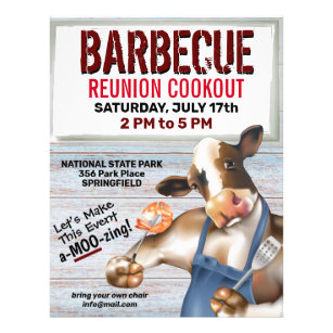 Barbecue Cookout Cow Grilling Shrimp Flyer