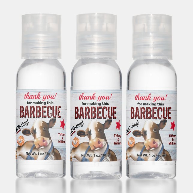 Barbecue Cookout Cow Grilling Shrimp Hand Sanitizer (Set)