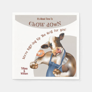 Barbecue Cookout Cow Grilling Shrimp Napkins