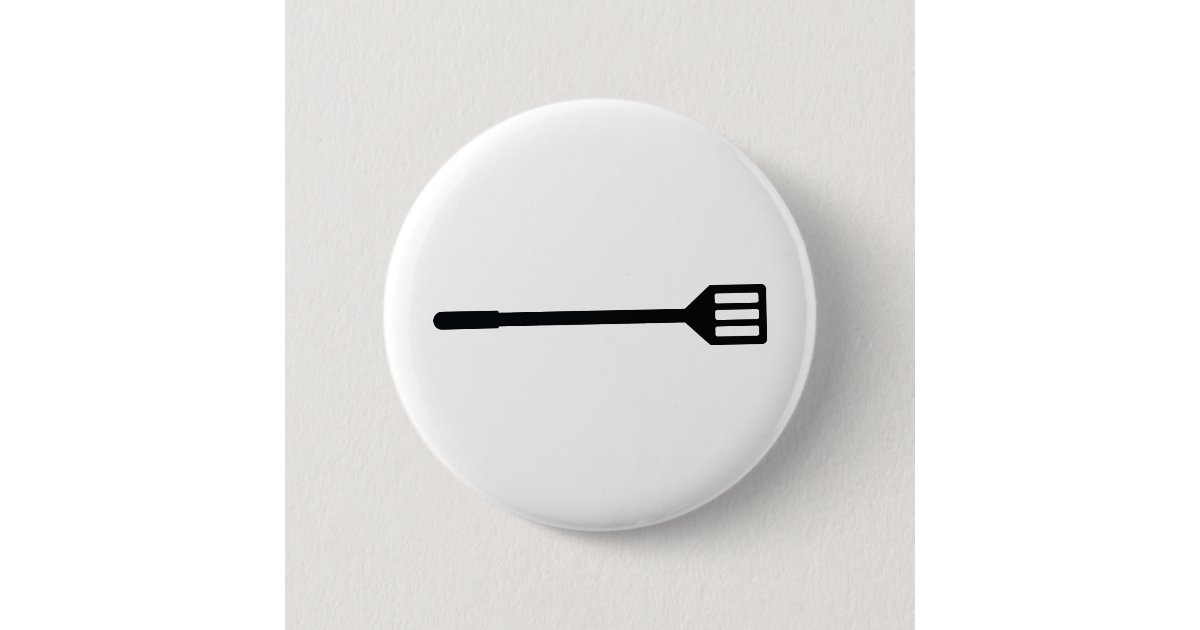 barbecue cutlery icon pinback button | Zazzle