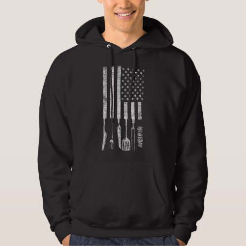 Barbecue Equipment Patriotic Men Gift US Flag BBQ Hoodie