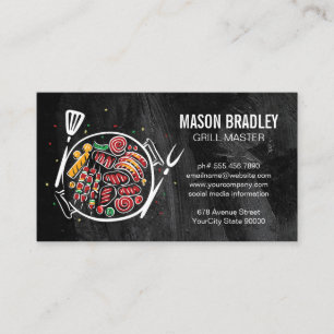 Barbecue Foods   Culinary Drawing   Cooking Business Card