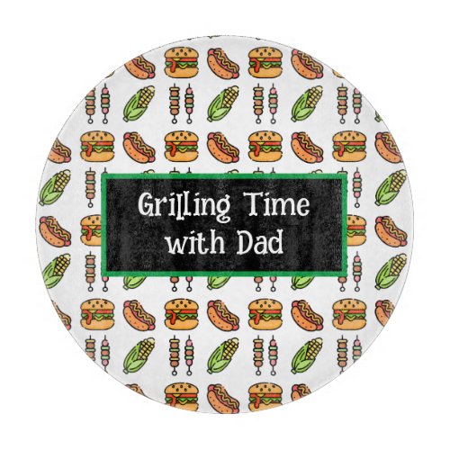 Barbecue Foods  Hamburger Hotdog Shish Kabob Cutting Board