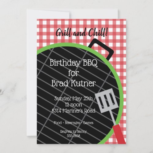 Barbecue Grill Cookout Party Invitation