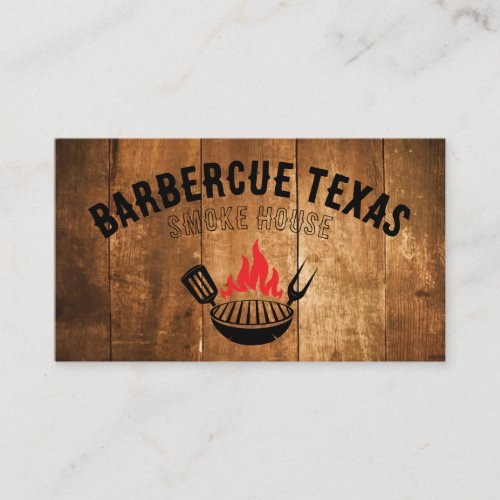 Barbecue Grill Fire Logo  Restaurant Business Card
