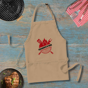 Barbecue Grill Master With Name Dad Grandpa  Adult Apron