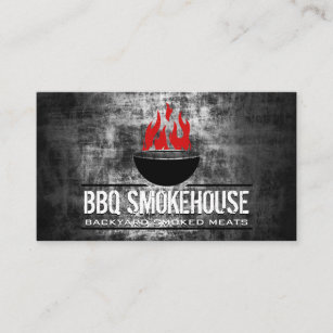 Barbecue Grill on Fire Business Card