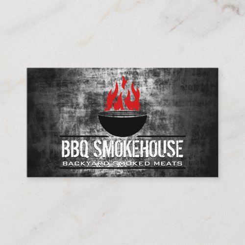 Barbecue Grill on Fire Business Card