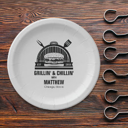 Barbecue Grillin' & Chillin Bachelor Party Paper Plates