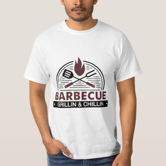 Barbecue "Grillin & Chillin"  T-Shirt (Front)
