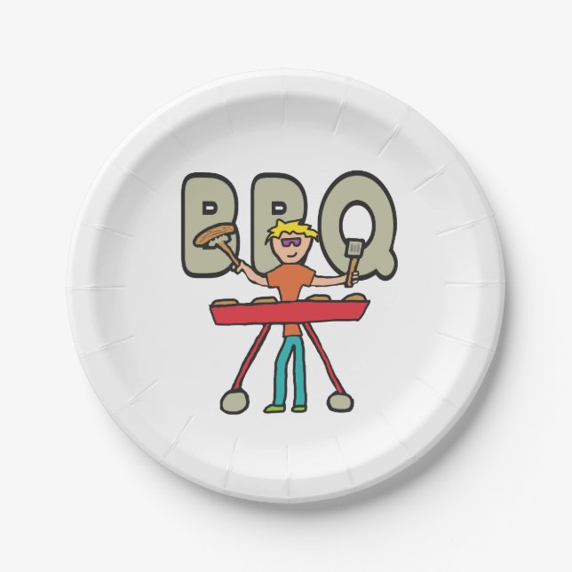 Barbecue Grillmaster BBQ Paper Plates (Front)