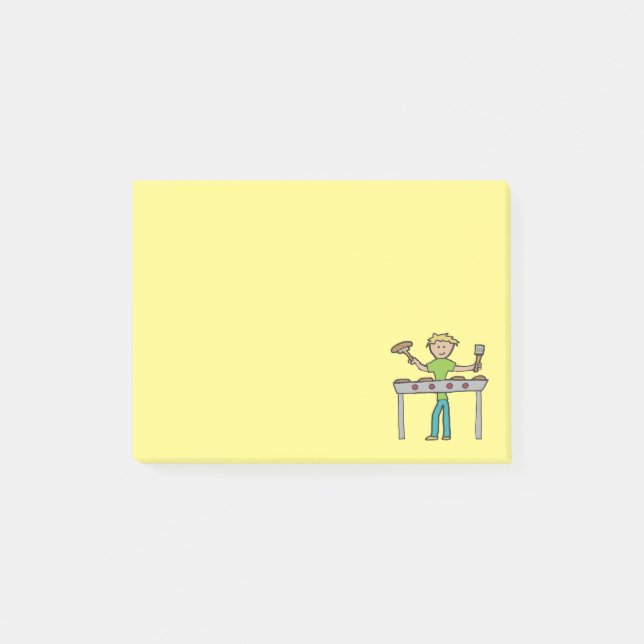 Barbecue Grillmaster BBQ Post-it Notes (Front)