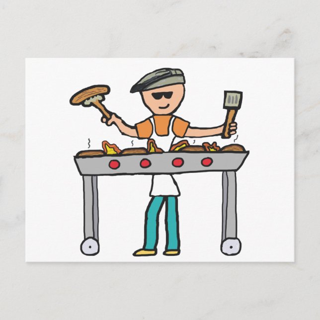 Barbecue Grillmaster BBQ Postcard (Front)