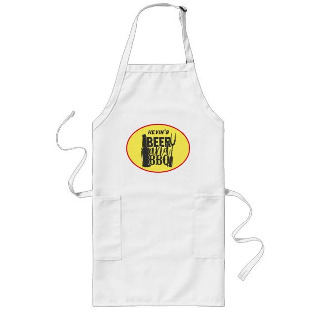 Barbecue Humor Backyard Tailgate BBQ Grill Master Long Apron (Front)