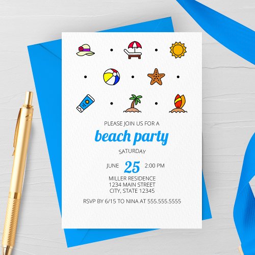 Barbecue Icons Party Invitation