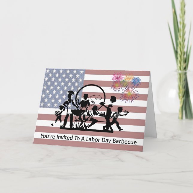 Barbecue Invitation Card for Labor Day (Front)