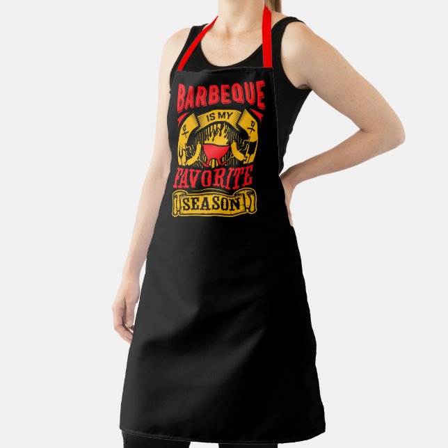 Barbecue Is My Favorite Season Funny Grilling Apron (Insitu)