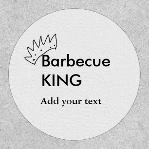 Barbecue king add name text men kitchen bakery patch