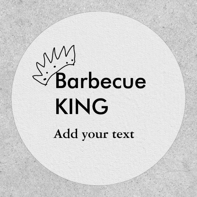 Barbecue king add name text men kitchen bakery  patch (Front)