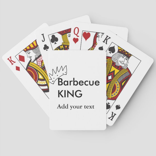 Barbecue king add name text men kitchen bakery  poker cards (Back)