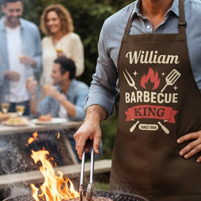 Barbecue King Apron with Custom Name (Creator Uploaded)
