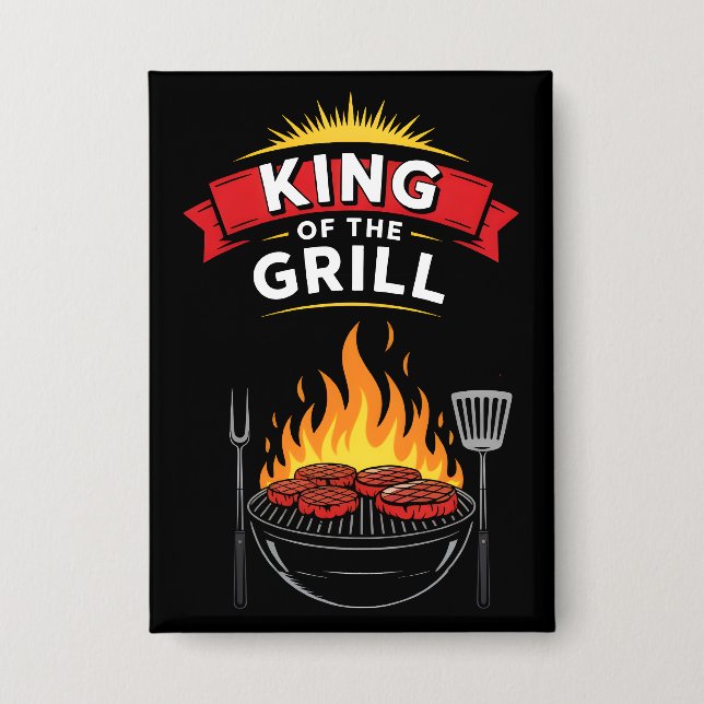 Barbecue King of the Grill Button (Front)
