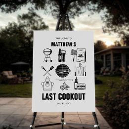 Barbecue Last Cookout Bachelor Party Welcome Foam Board