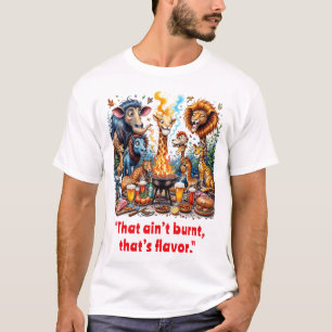 Barbecue Lion Giraffe Elephant Tiger Safari Animal T-Shirt