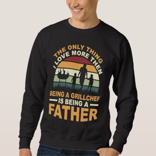 Barbecue master father barbecue apron grilling dad sweatshirt