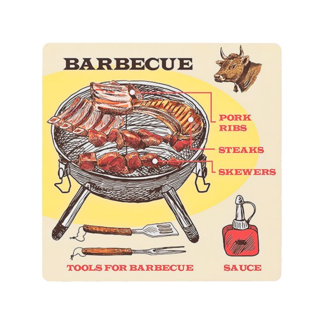 Barbecue Meats Metal Print (Front)