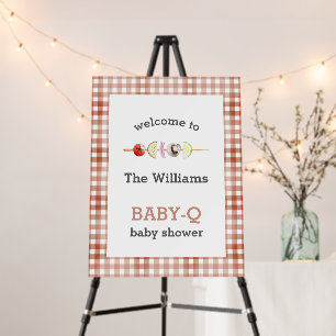 Barbecue Party Baby Shower Welcome Sign