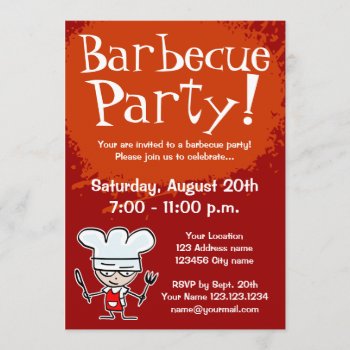 Barbecue Party Invitations | Bbq Invites by cookinggifts at Zazzle